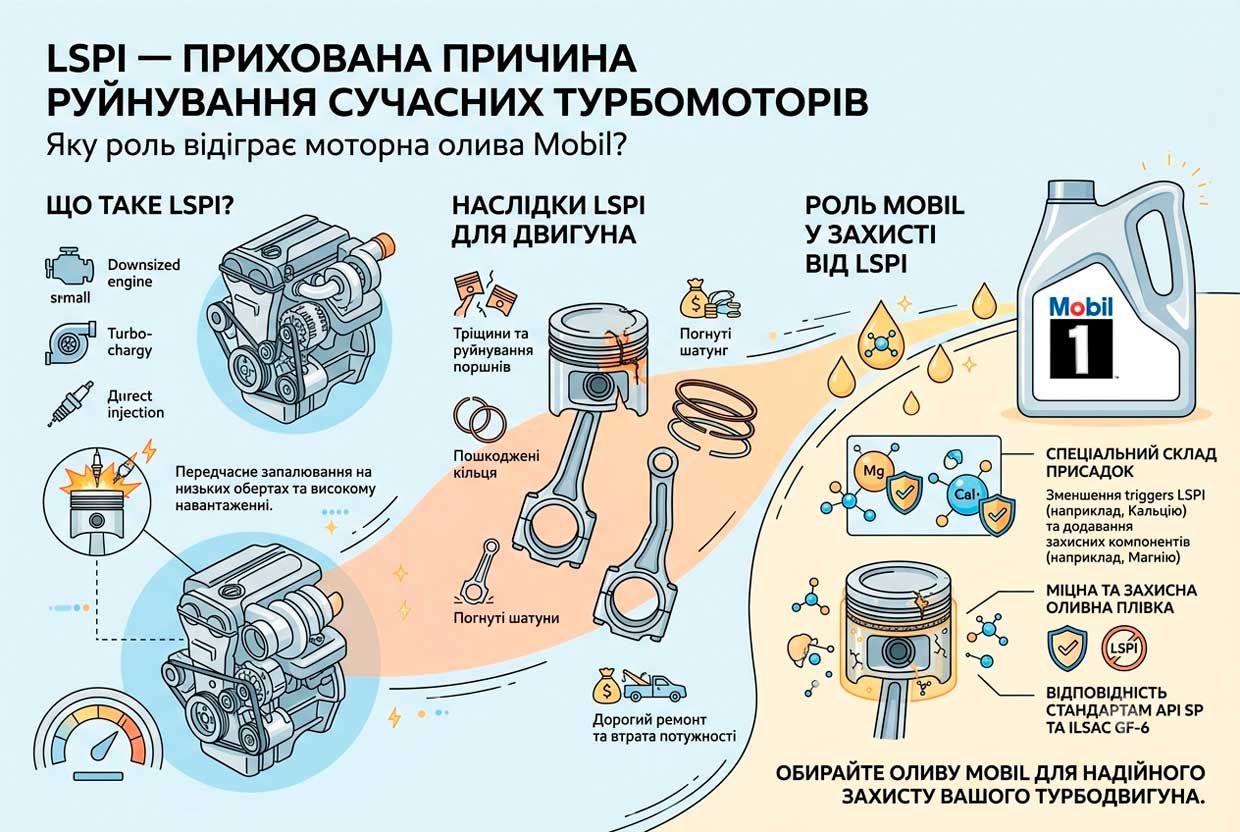 LSPI — прихована причина руйнування сучасних турбомоторів: яку роль відіграє моторна олива Mobil